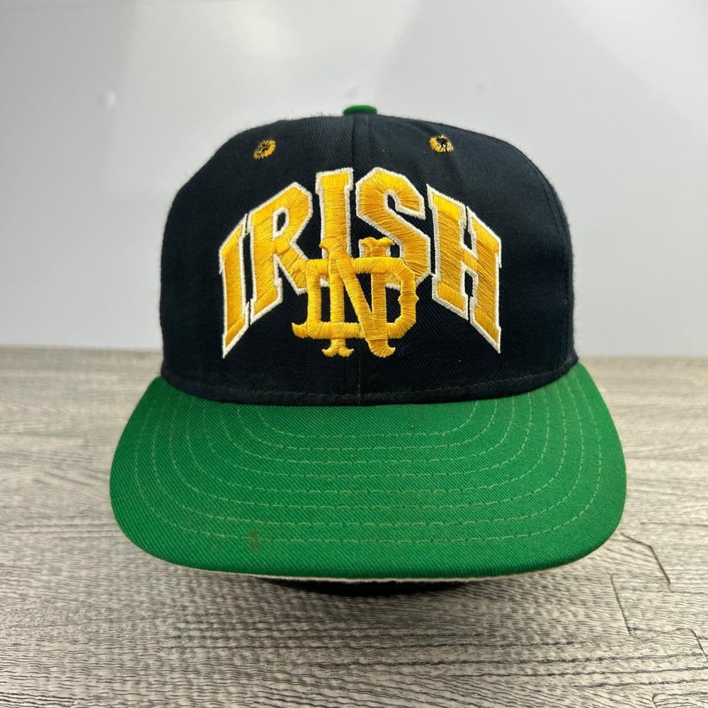 Vintage 90s Notre Dame Hat Cap Fitted Size 7 Blue University NCAA Irish Adult